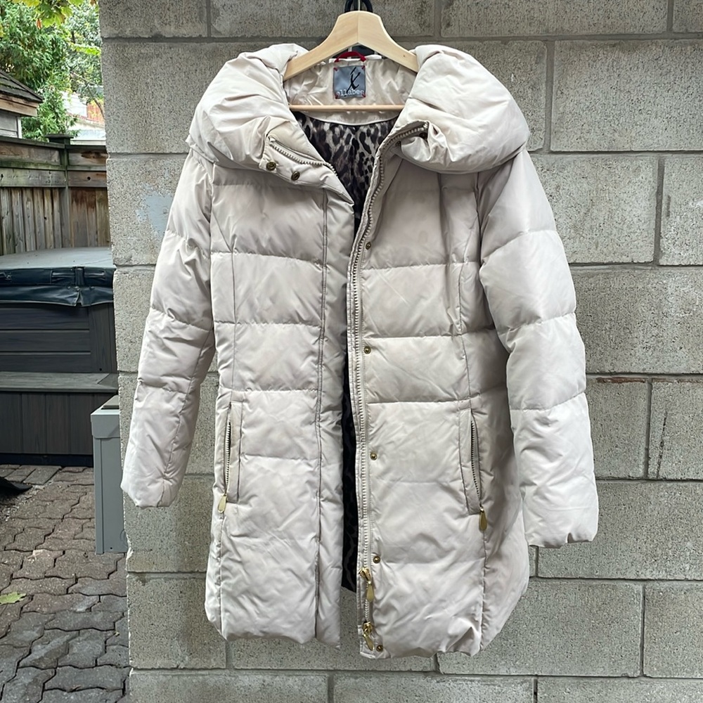 Ellabe Down filled Cream Coat with gold details